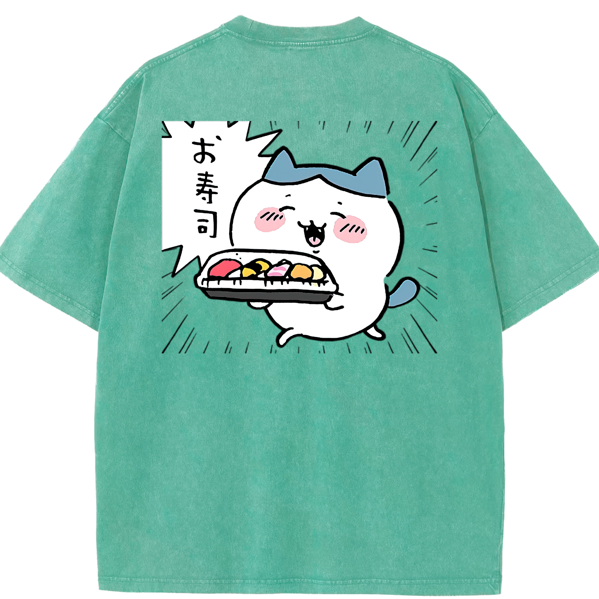 （画像用） ちいかわ ハチワレ Chii-kawa hachiware 綿100% ヴィンテージ風 半袖Tシャツ（背面プリント）